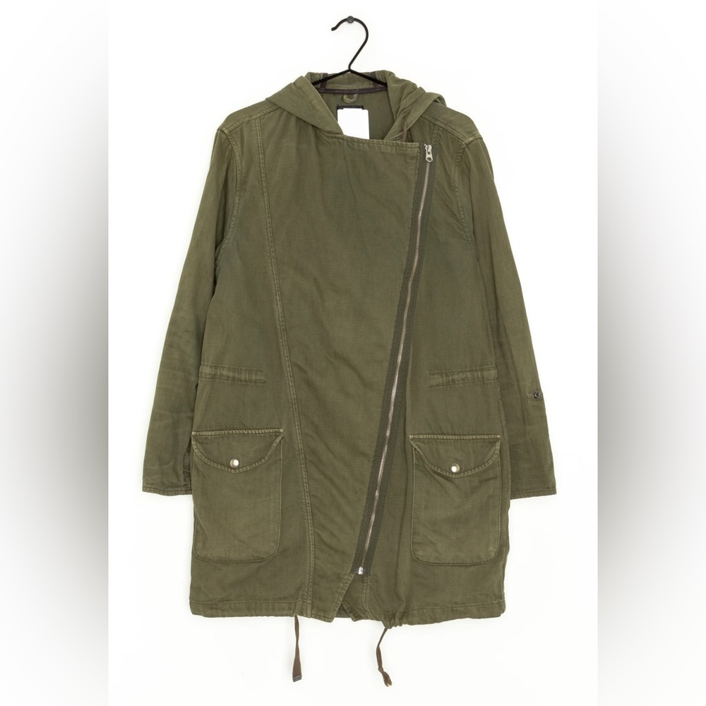 TopShop Army Green Jacket Size 6 women's utility hooded parka streetwear cargo